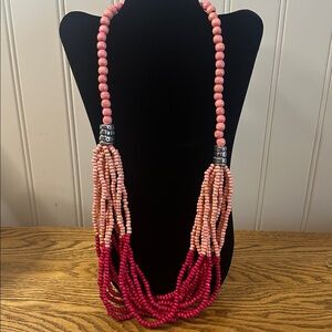 Jim Shore Pink Ombre Beaded Necklace
